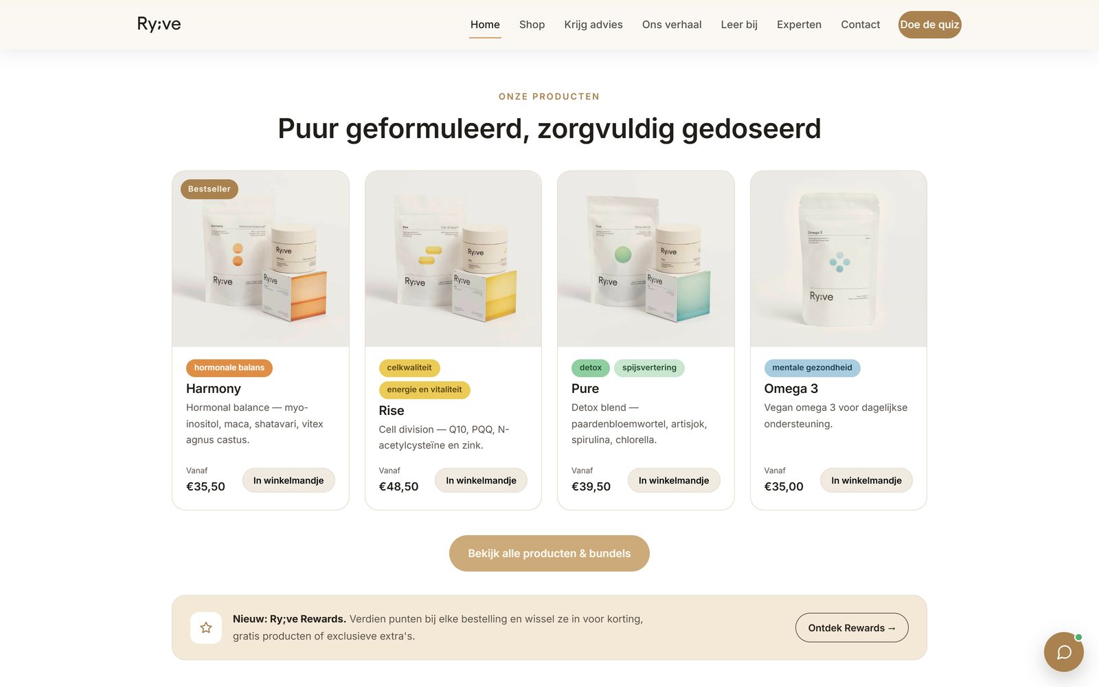 Ryve homepage screenshot
